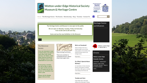 Screenshot of the Wotton-Under-Edge Historical Society website