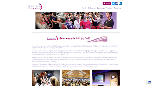 Screenshot of the Symposium Mammographicum website