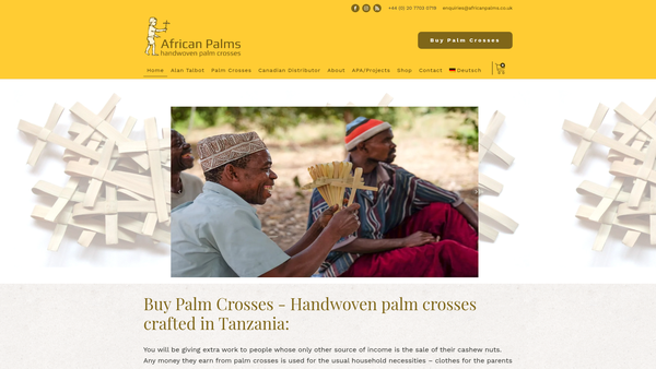 Screenshot of the The African Palms Association website