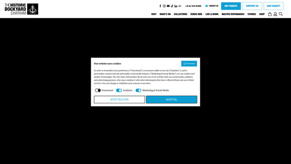 Screenshot of the The Chatham Historic Dockyard Trust website