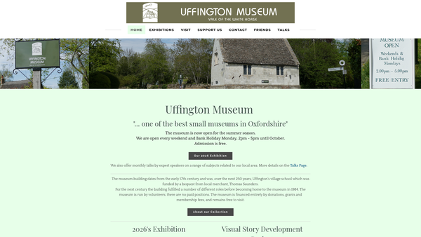 Screenshot of the Uffington Museum Trust website