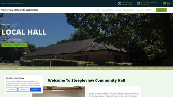 Screenshot of the Steeple View Community Association website