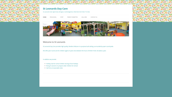 Screenshot of the St Leonards Pre - School website