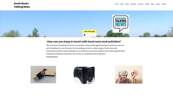 Screenshot of the Wycombe Talking Newspaper website