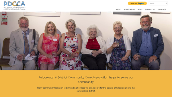 Screenshot of the Pulborough And District Community Care Association website