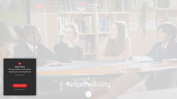 Screenshot of the Bulmershe School Fund website