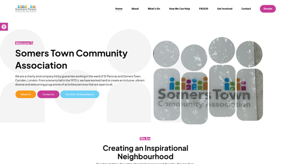 Screenshot of the The Somers Town Community Association (Camden) website