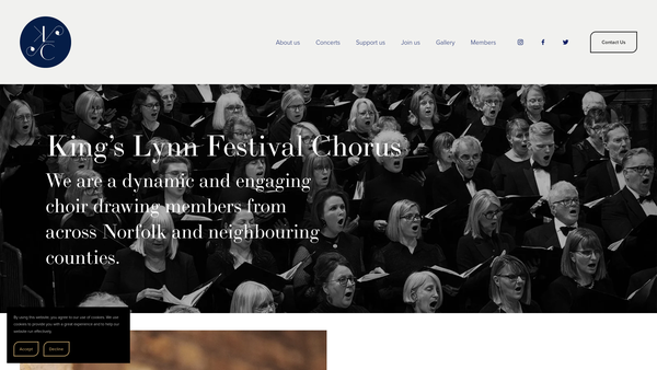 Screenshot of the Kings Lynn Festival Chorus website