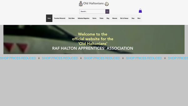 Screenshot of the Royal Air Force Halton Apprentices Association (Old Haltonians) website