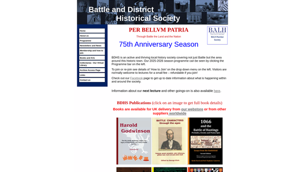 Screenshot of the Battle And District Historical Society website