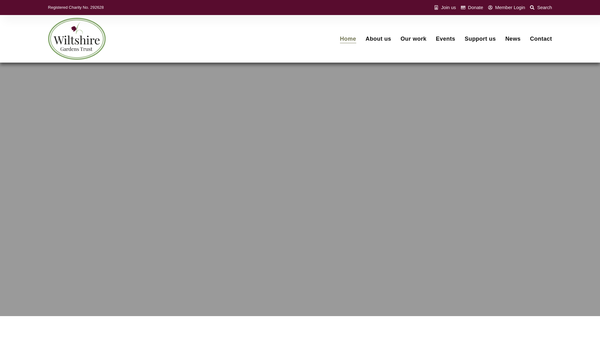 Screenshot of the Wiltshire Gardens Trust website