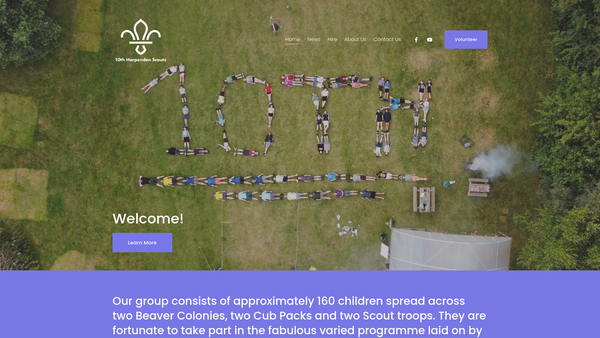 Screenshot of the 10th Harpenden (Methodist) Scout Group website