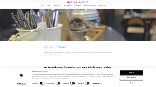 Screenshot of the St. Mary Abbots Rehabilitation And Training Projects (Smart) website