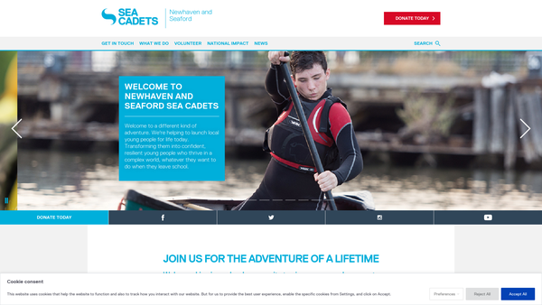 Screenshot of the Newhaven And Seaford Unit 442 Of The Sea Cadet Corps website