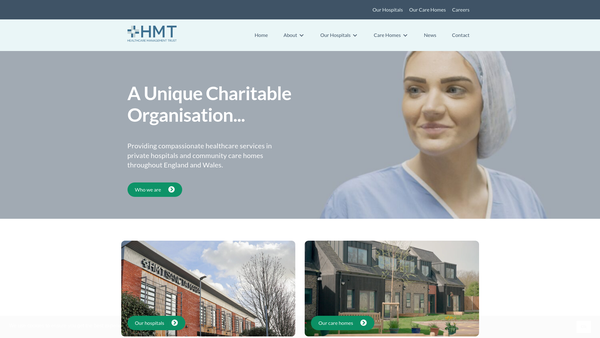 Screenshot of the The Healthcare Management Trust website