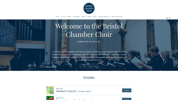 Screenshot of the The Bristol Madrigal Society website