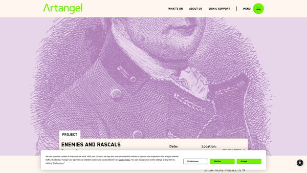 Screenshot of the The Artangel Trust website