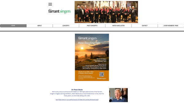 Screenshot of the The Farrant Singers website