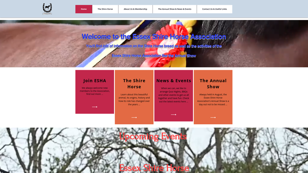 Screenshot of the The Essex Shire Horse Association website