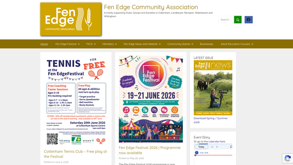 Screenshot of the Fen Edge Community Association website