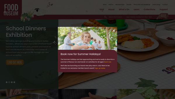 Screenshot of the The Food Museum website