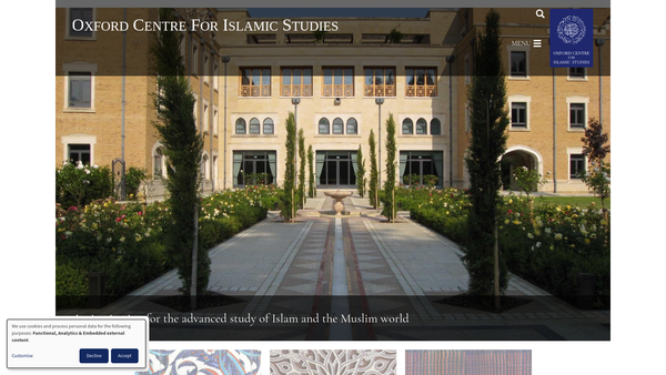 Screenshot of the The Oxford Centre For Islamic Studies website
