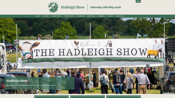 Screenshot of the Hadleigh Farmers' Agricultural Association website