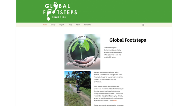 Screenshot of the Global Footsteps website