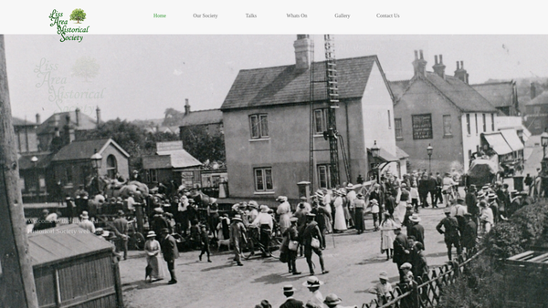 Screenshot of the The Liss Area Historical Society website