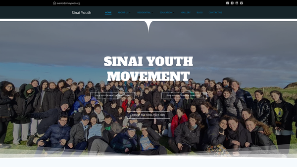 Screenshot of the The Sinai Youth Club website