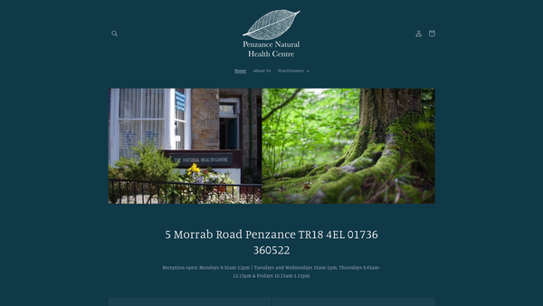 Screenshot of the Penzance Natural Health Centre website