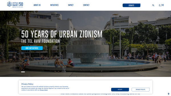 Screenshot of the The Tel Aviv Foundation website