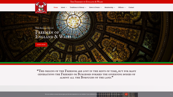 Screenshot of the Freemen Of England And Wales website