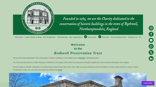 Screenshot of the Rothwell Preservation Trust website