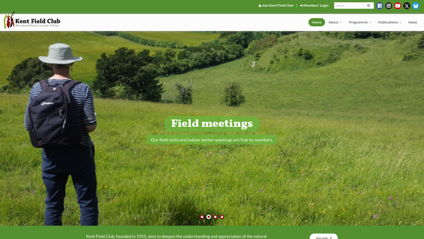 Screenshot of the Kent Field Club website