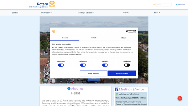 Screenshot of the The Rotary Club Of Marlborough And District Charitable Trust Fund website