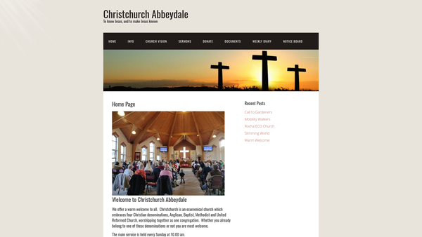 Screenshot of the Christchurch Abbeydale website
