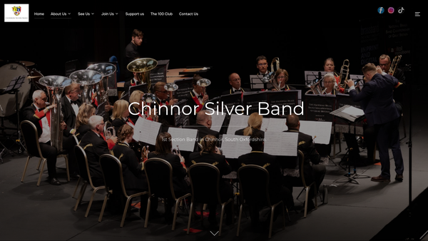 Screenshot of the Chinnor Silver Band website