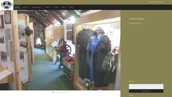 Screenshot of the Perranzabuloe Museum Trust website