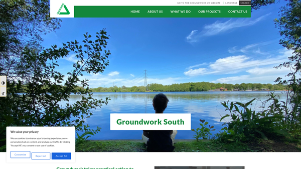 Screenshot of the The Groundwork South Trust Limited website