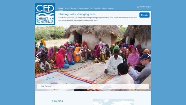 Screenshot of the Christian Engineers In Development website