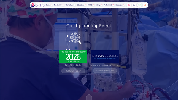 Screenshot of the The College Of Clinical Perfusion Scientists Of Great Britain And Ireland website