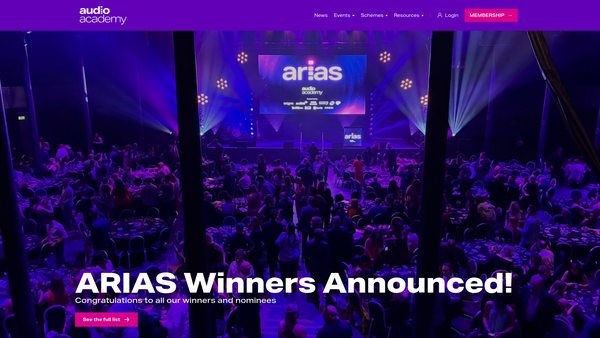 Screenshot of the Radio Academy website
