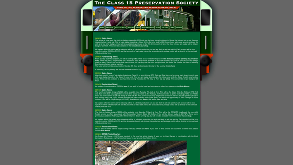 Screenshot of the The Class 15 Preservation Society website