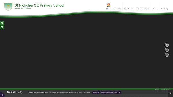 Screenshot of the St Nicholas School Parent Teacher Association website