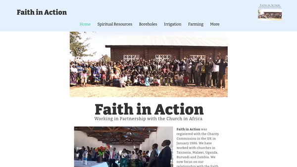 Screenshot of the Faith In Action website