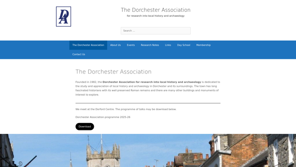 Screenshot of the The Dorchester Association For Research Into Local History And Archaeology website