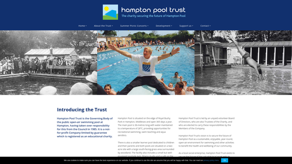 Screenshot of the Hampton Pool Trust website