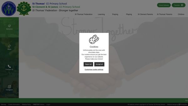 Screenshot of the St Clements And St James School Trust website