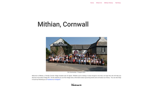 Screenshot of the The Mithian Institute website
